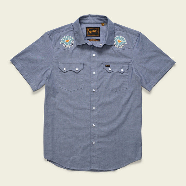 Howler Brothers Crosscut Deluxe Snapshirt - Fresh Blooms : Indigo