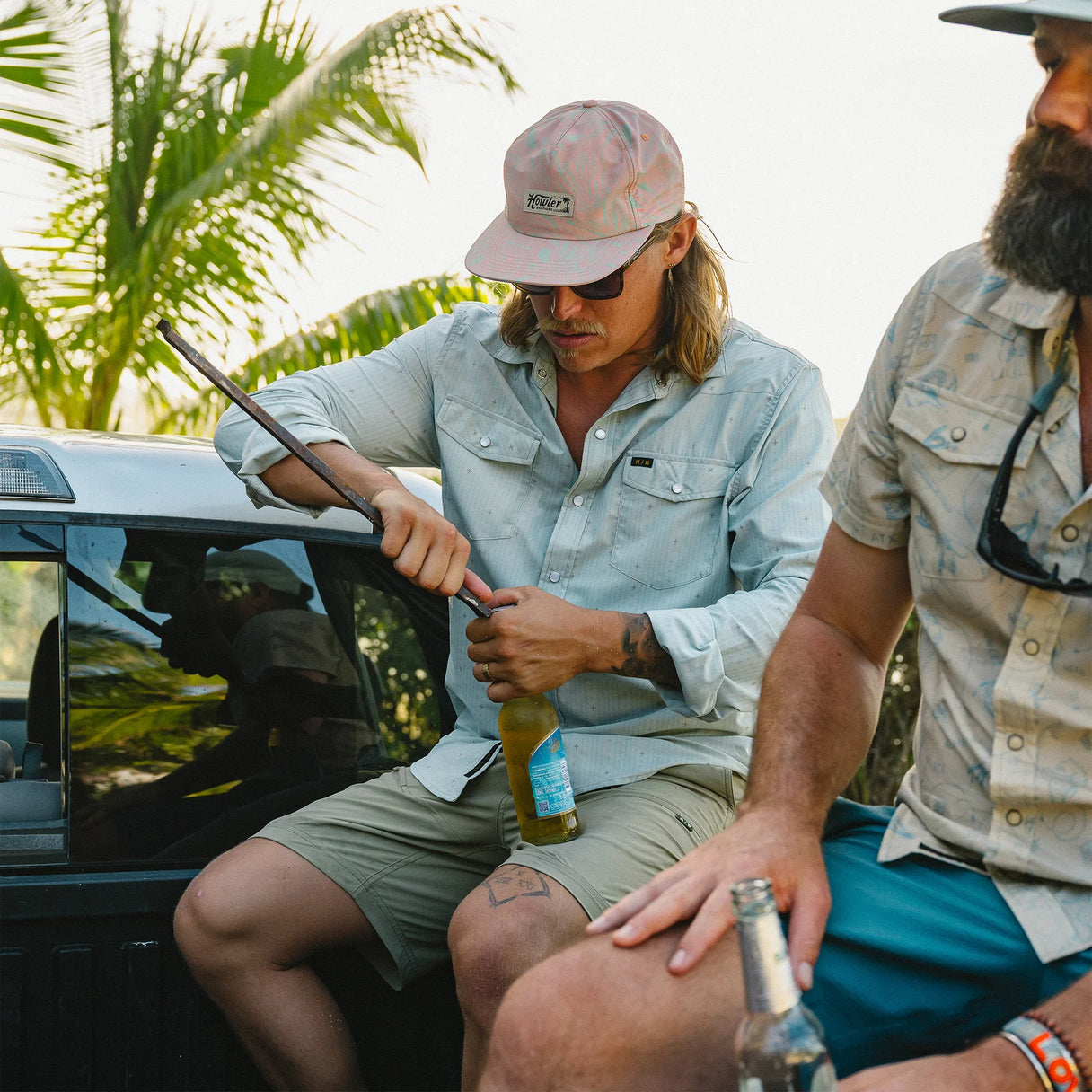 Howler Brothers H Bar B Tech Longsleeve - Supernova Stripe : Ash Blue