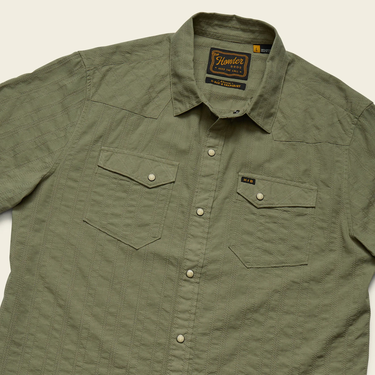 Howler Brothers H Bar B Snapshirt - Eyelet Stripe : Cadet