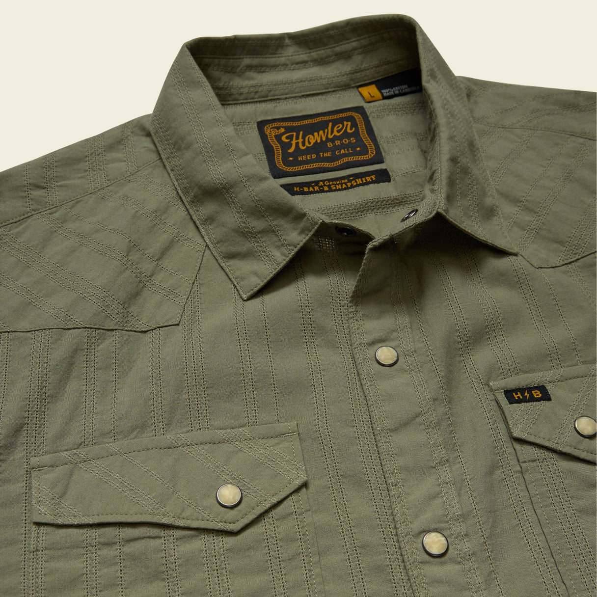 Howler Brothers H Bar B Snapshirt - Eyelet Stripe : Cadet