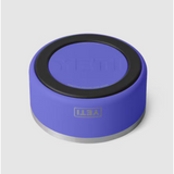 Angled top view of YETI Boomer 8 dog bowl in ultramarine violet with black BearFoot non-slip ring and stainless steel base