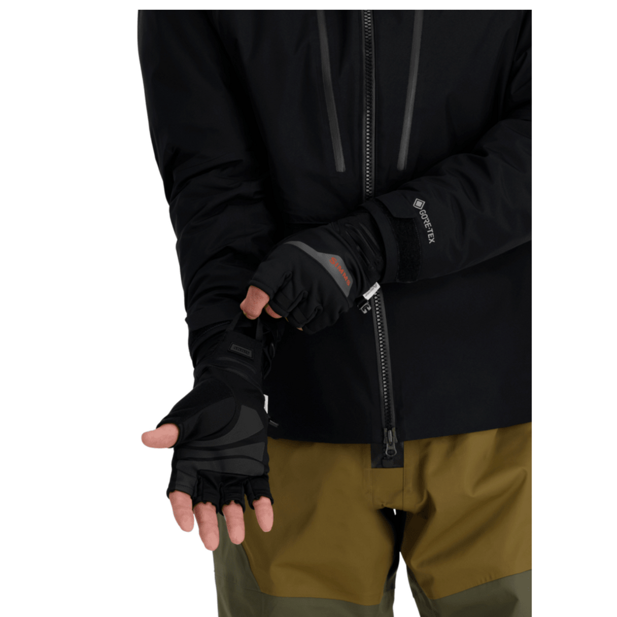 Simms WINDSTOPPER Half-Finger Glove - Black
