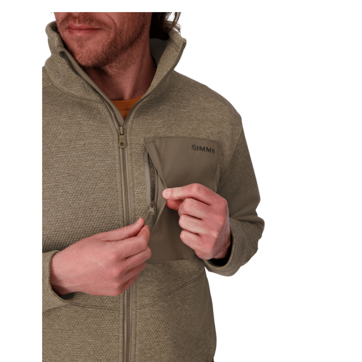 Simms M's Harbor Fleece - Burnished Clay Heather