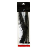 Front view of Fulling Mill Flex-Floss pack showing long black stretchable elastic floss strands in clear hanging packaging on white background