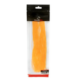 Front view of Fulling Mill Flex-Floss pack showing fluorescent orange elastic floss for fly tying in a clear hanging bag