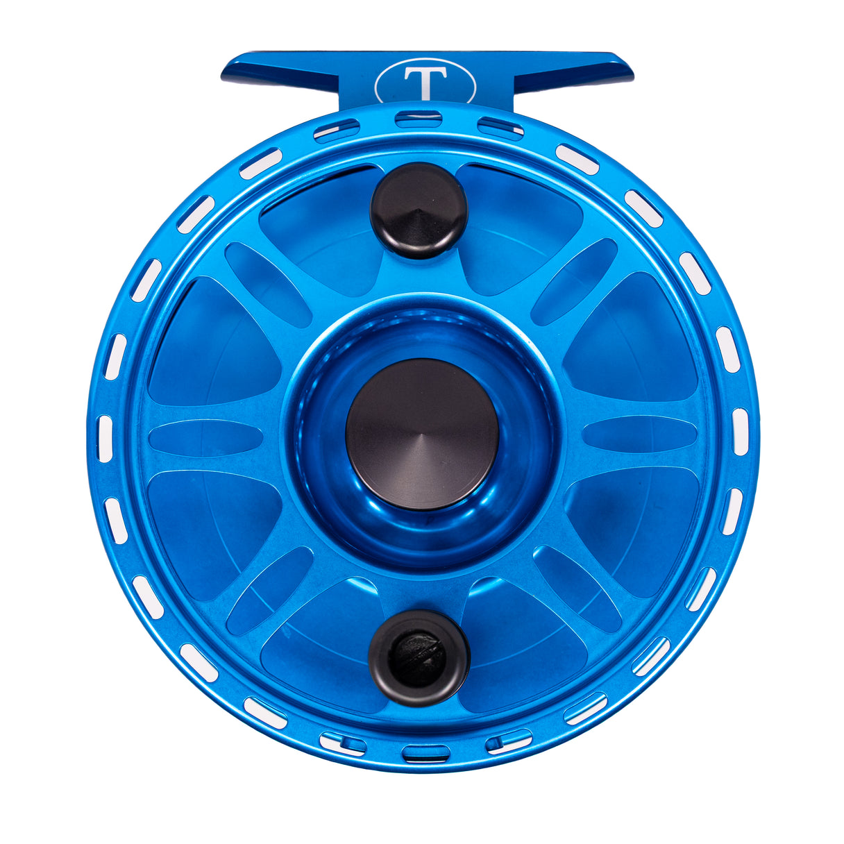 airbrush fishing reel Tibor Everglades Reel - Aqua / Royal Blue - Bonefish Engraving