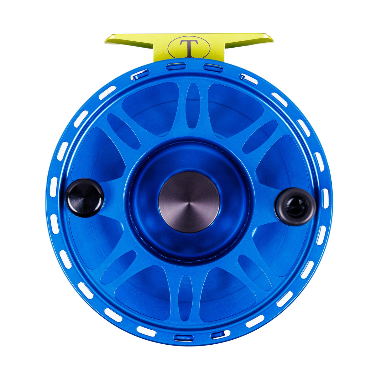 Tibor Riptide Reel - Royal Blue / Lemon-Lime - Permit Engraving
