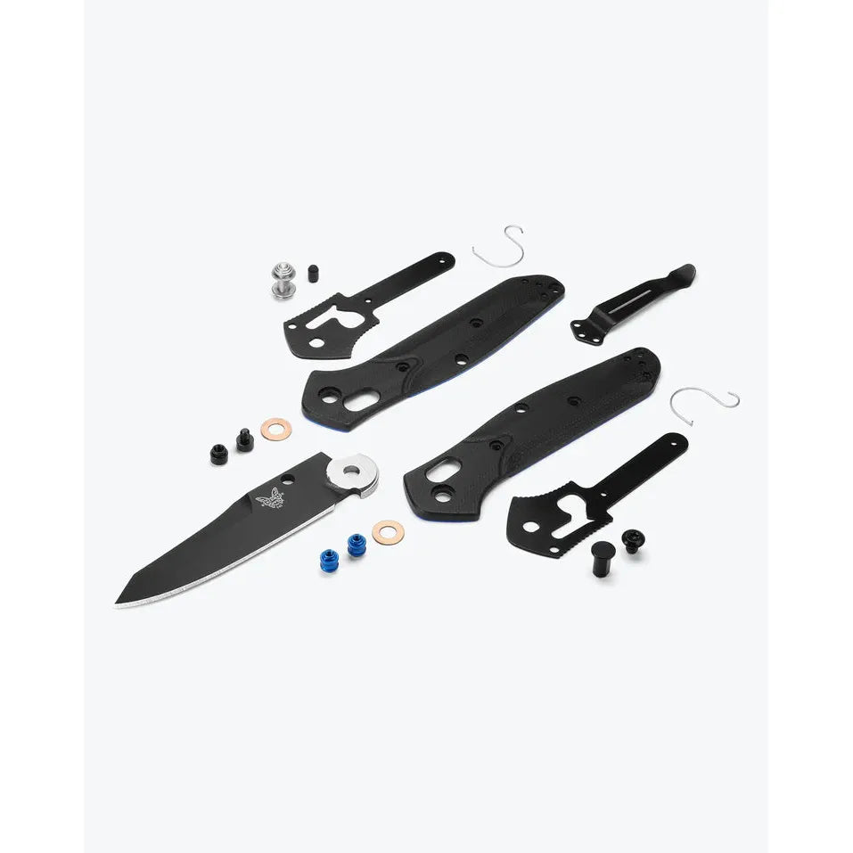 Benchmade Mini Osborne - Black & Blue G10 - Reverse Tanto