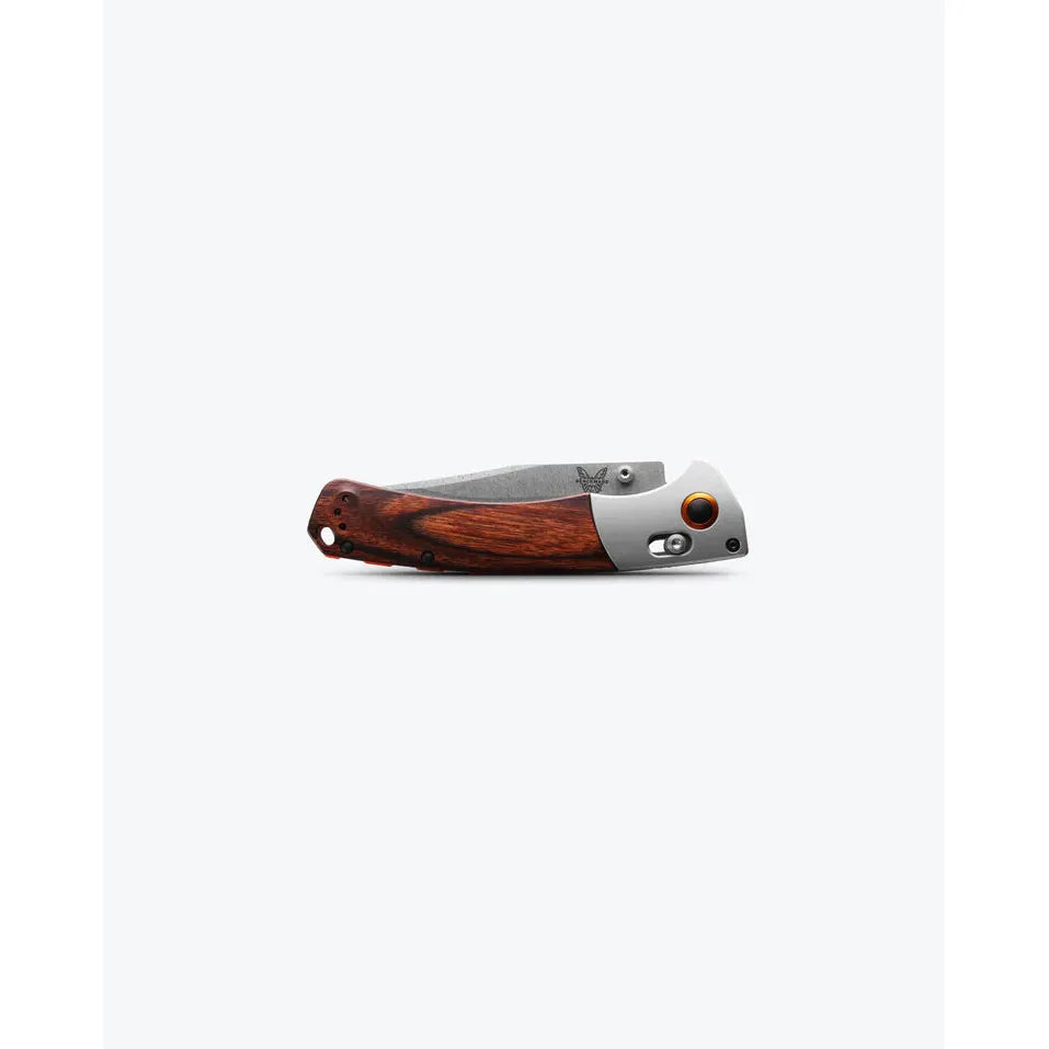 Benchmade Crooked River - Gray Aluminum & Wood - Clip-point