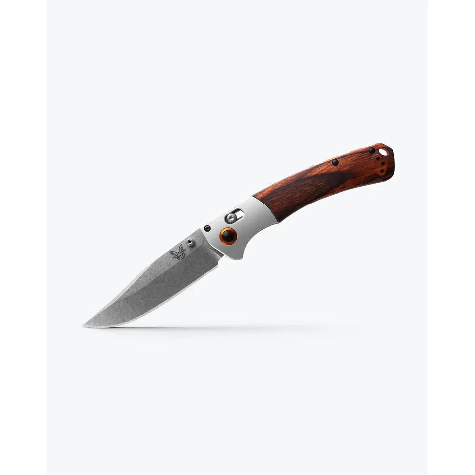 Benchmade Crooked River - Gray Aluminum & Wood - Clip-point