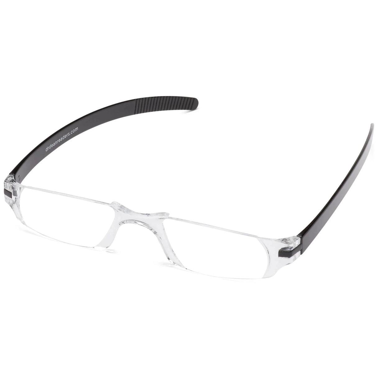 Fisherman Eyewear Slim Vision Rimless Reading Glasses, Shiny Black