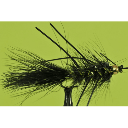 Bead Head Rubberleg Crystal Bugger - Black