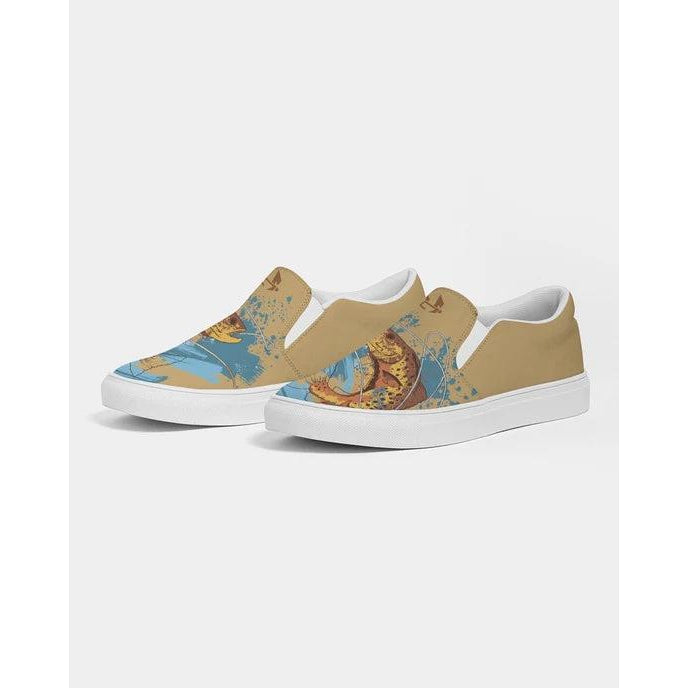 Catchflo Womens Browntown Arty v2 Loaf Slip-on Canvas Shoe |  